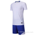 Design de maillot de football bleu blanc blanc vierge
